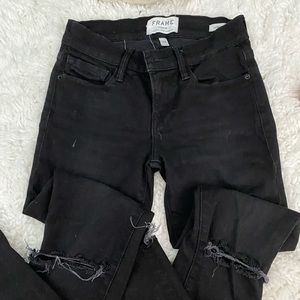 FRAME black distressed jeans